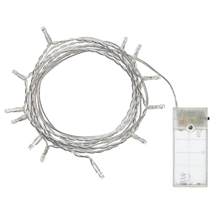 LEDFYR LED string light with 12 lights, indoor/battery operated silver