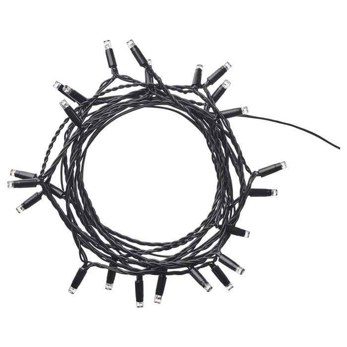 LEDLJUS LED string light with 24 lights, outdoor black IKEA CA