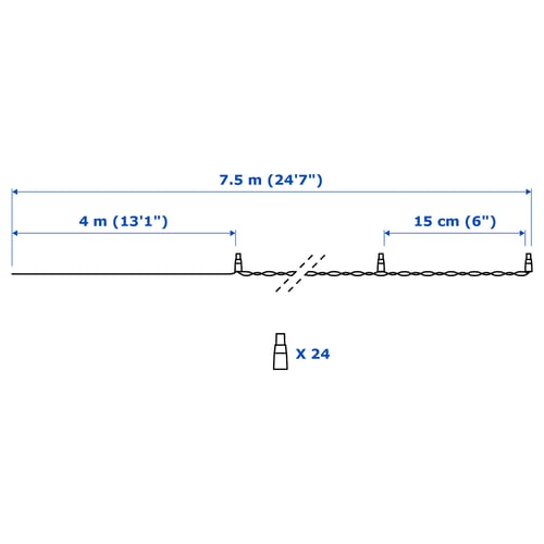 LEDLJUS LED string light with 24 lights, outdoor black IKEA CA