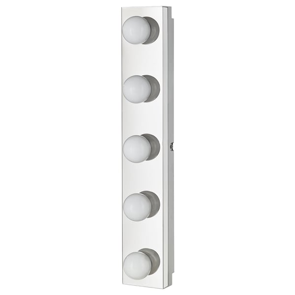 LEDSJÖ LED wall lamp, stainless steel, 24 "