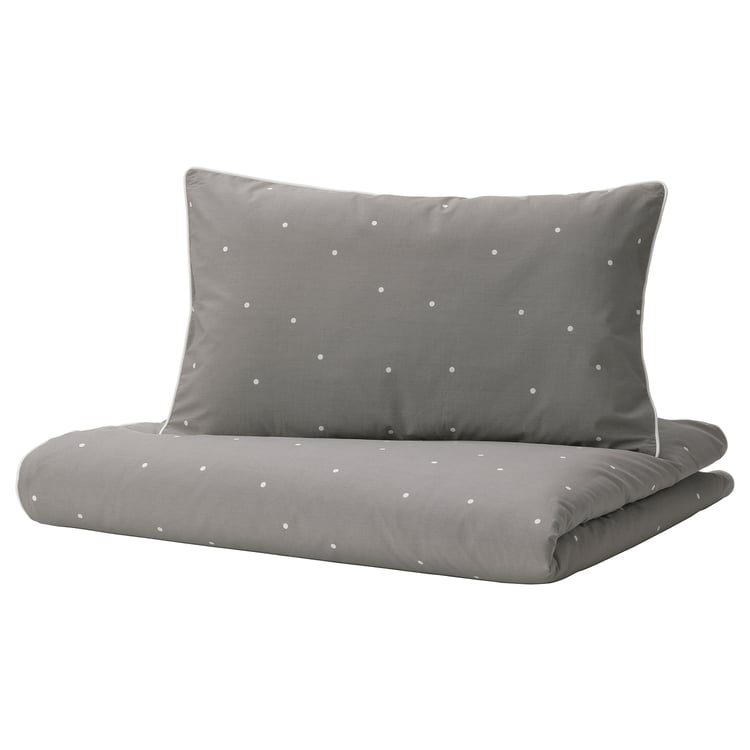 LENAST duvet cover 1 pillowcase for crib, dot pattern, 110x125/35x55 cm (43x49/14x22") IKEA CA