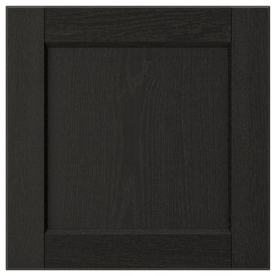 LERHYTTAN Door, black stained, 15x15 "