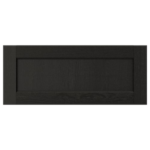 LERHYTTAN black kitchen drawer front, solid wood with bevelled edges, traditional design.