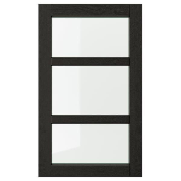 LERHYTTAN Glass door, black stained, 18x30 "