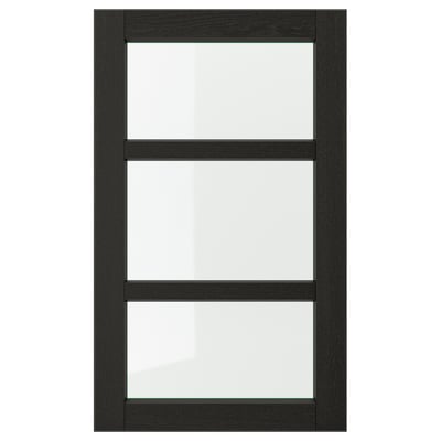 LERHYTTAN Glass door, black stained, 18x30 "