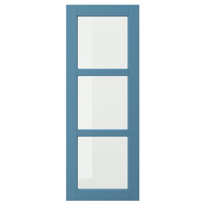 LERHYTTAN Glass door, blue, 15x40 "