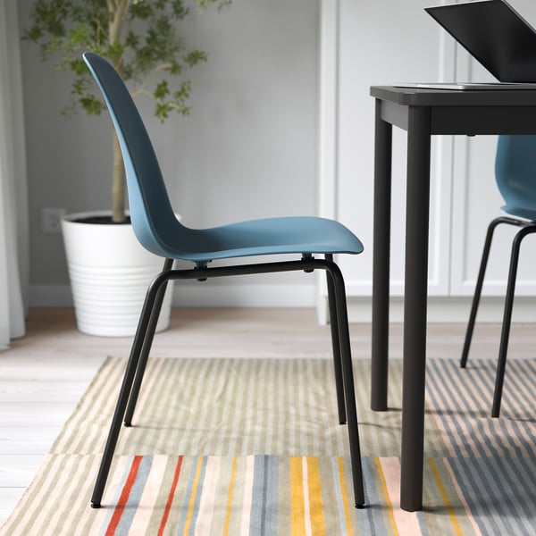 LIDÅS Chair, blue/Sefast black