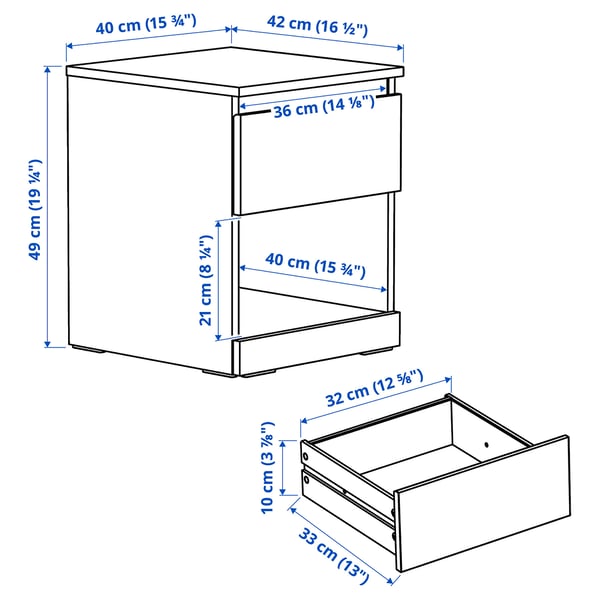 LILLBERGET Nightstand, white, 15 3/4x16 1/2x19 1/4 "