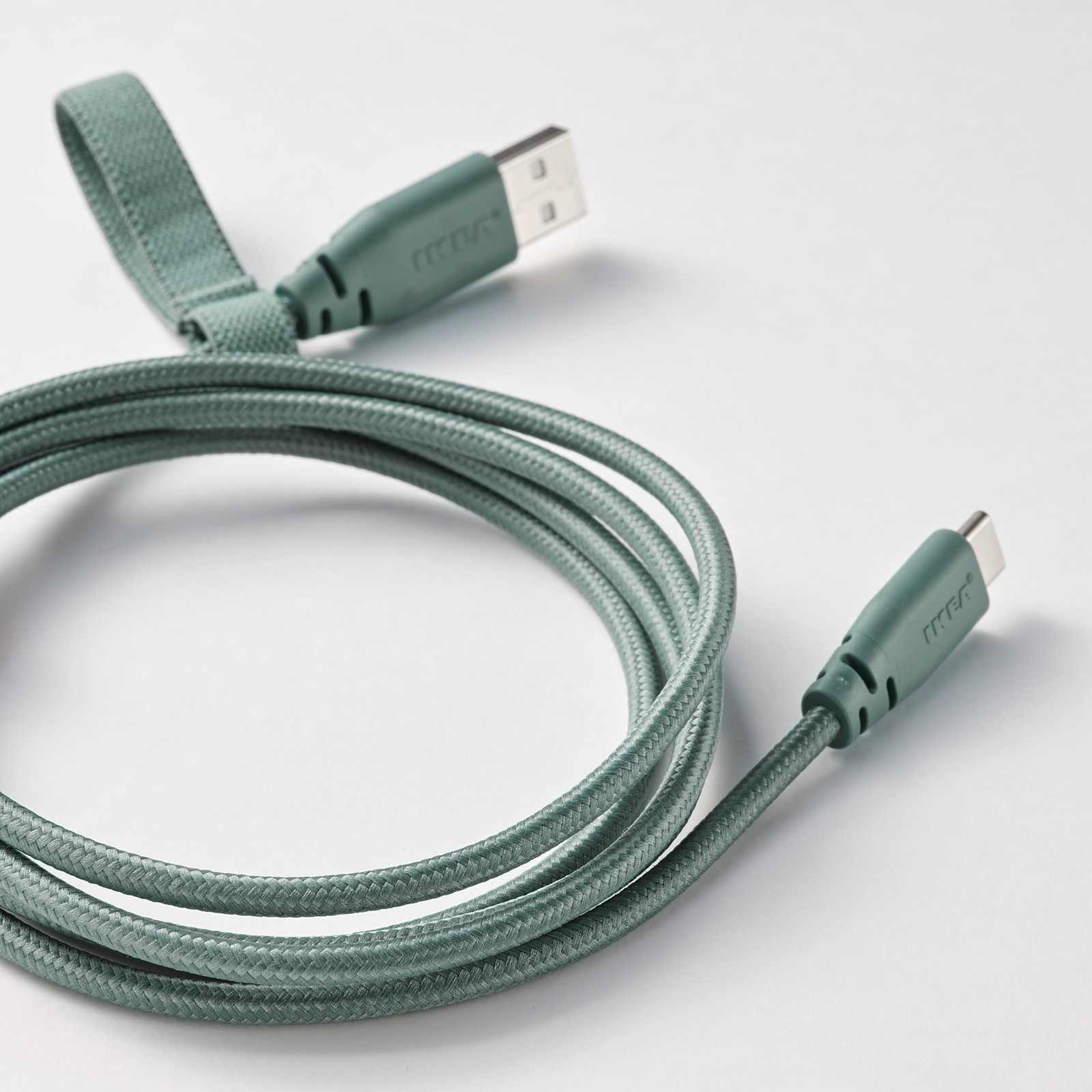 LILLHULT USB type A to USB type C cord, textile/grayturquoise, 4'11