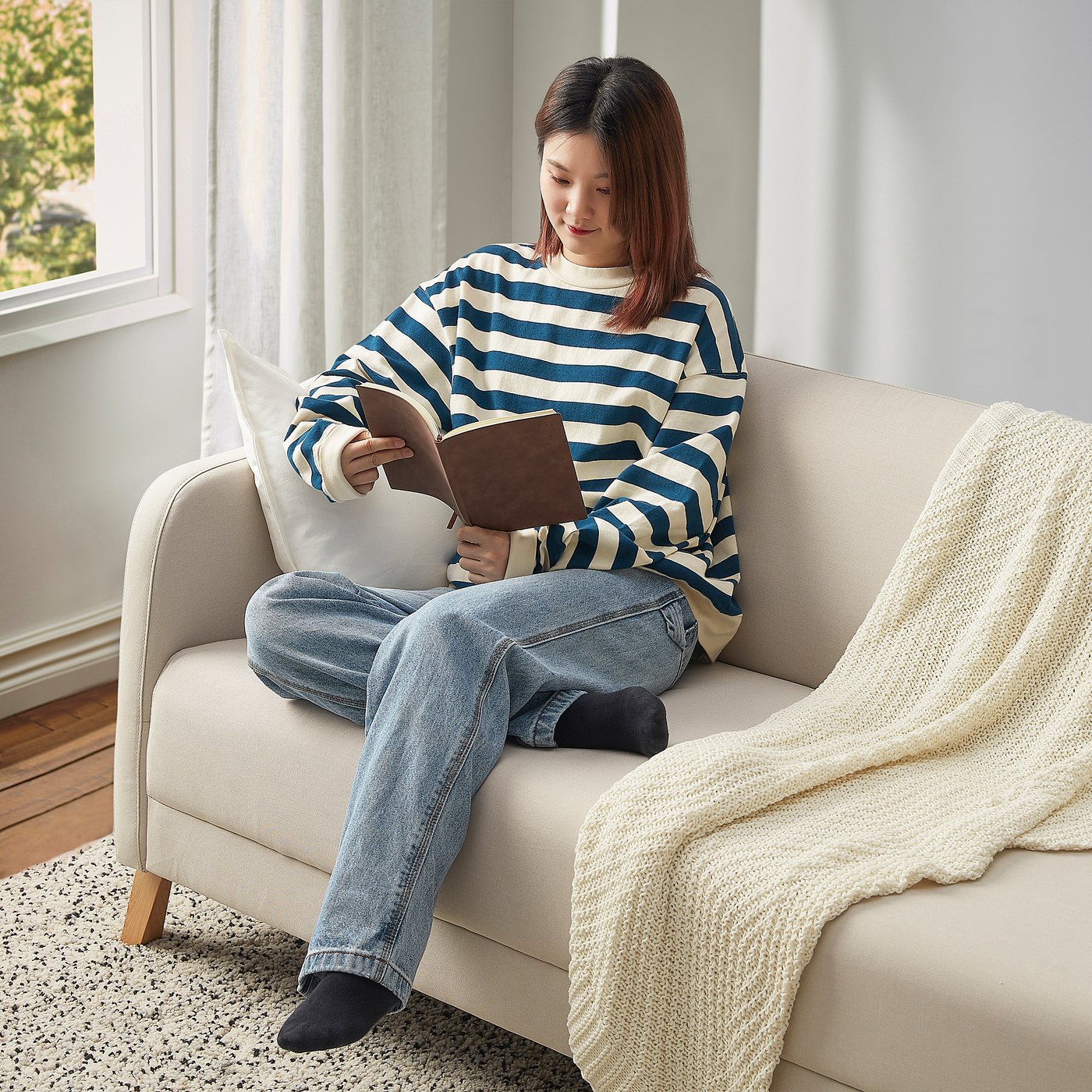 IKEA LINANÄS リーナネス 2人掛けソファ, ヴィースレ ベージュ