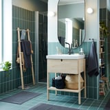 LINDBYN Mirror, black, 23 5/8x47 1/4 "
