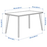 LISABO / KARLPETTER Table and 4 chairs, ash veneer/Gunnared medium grey white, 55 1/8x30 3/4 "