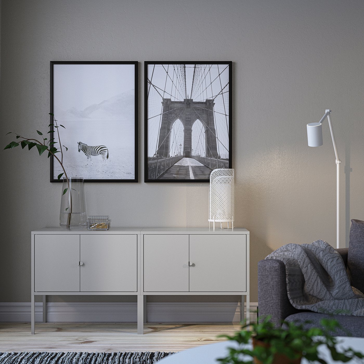LIXHULT storage combination, gray, 120x35x57 cm (471/4x133/4x221/2