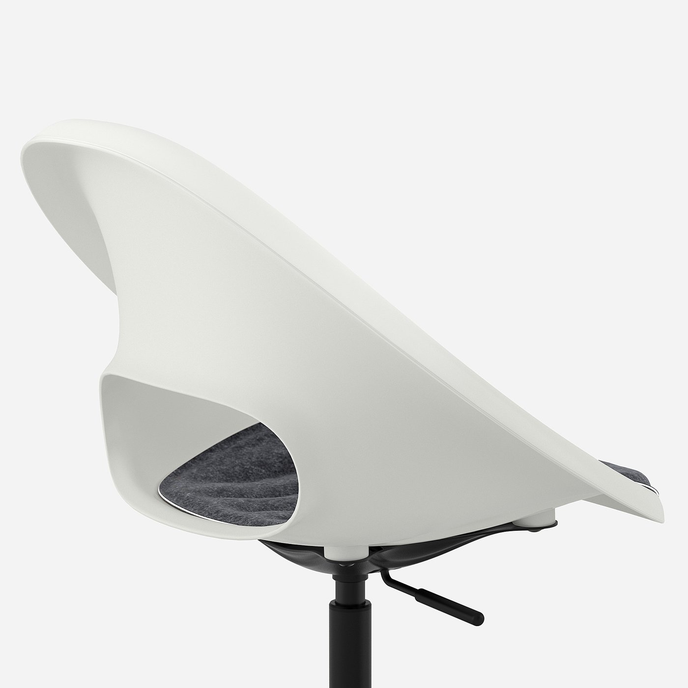 LOBERGET / MALSKÄR swivel chair + pad, white black/dark gray - IKEA CA