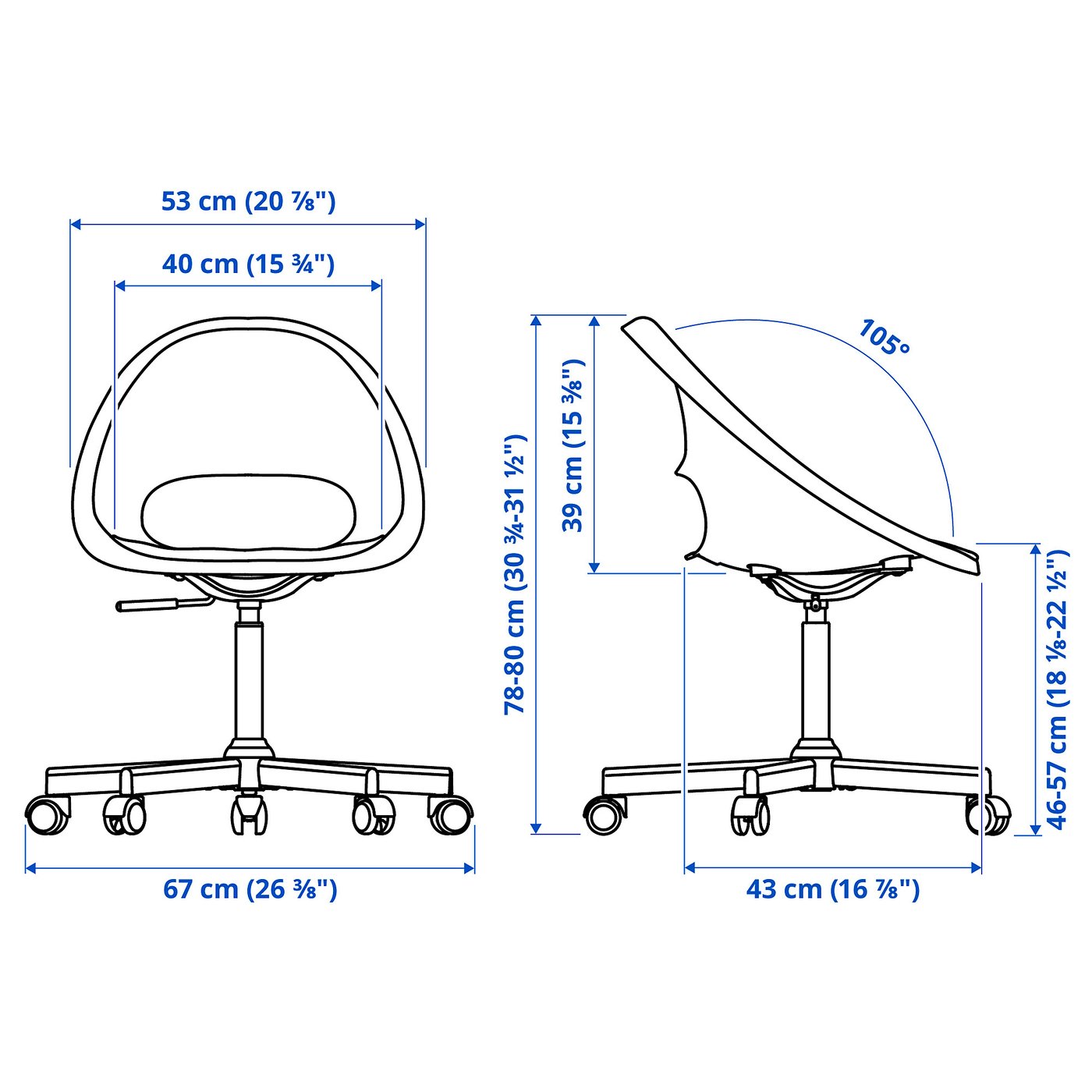 LOBERGET / MALSKÄR swivel chair + pad, white black/dark gray - IKEA CA