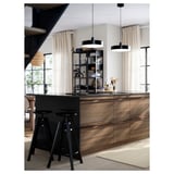 LOCKEBO Custom countertop, black stone effect/glass composite, 1 1/8 "