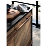 LOCKEBO Custom countertop, black stone effect/glass composite, 1 1/8 "