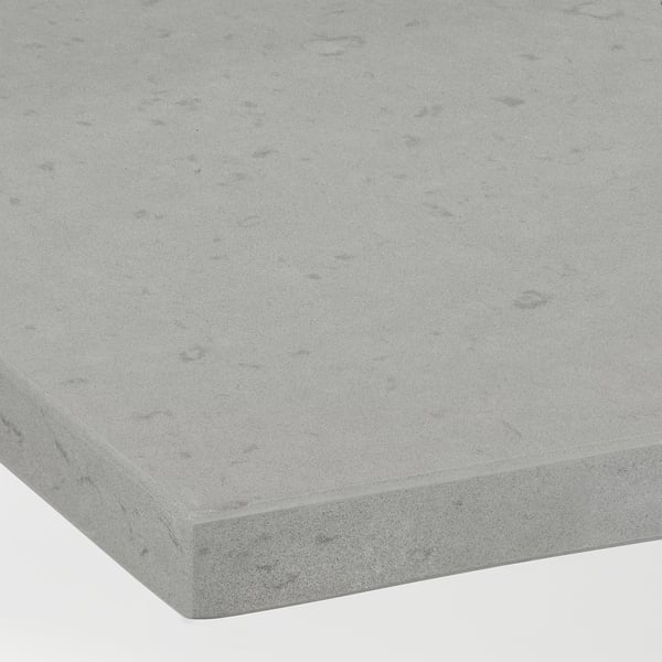 LOCKEBO Custom countertop, gray stone effect/glass composite, 1 1/8 "