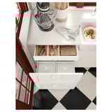 LOCKEBO Custom countertop, white/glass composite, 1 1/8 "