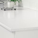 LOCKEBO Custom countertop, white mineral effect/glass composite, 1 1/8 "