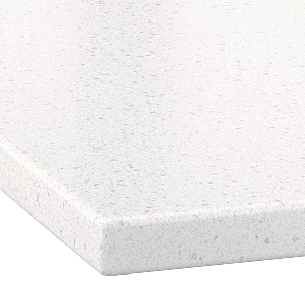 LOCKEBO Custom countertop, white mineral effect/glass composite, 1 1/8 "