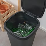 LÖVKVAST Bin with lid, black, 13 gallon