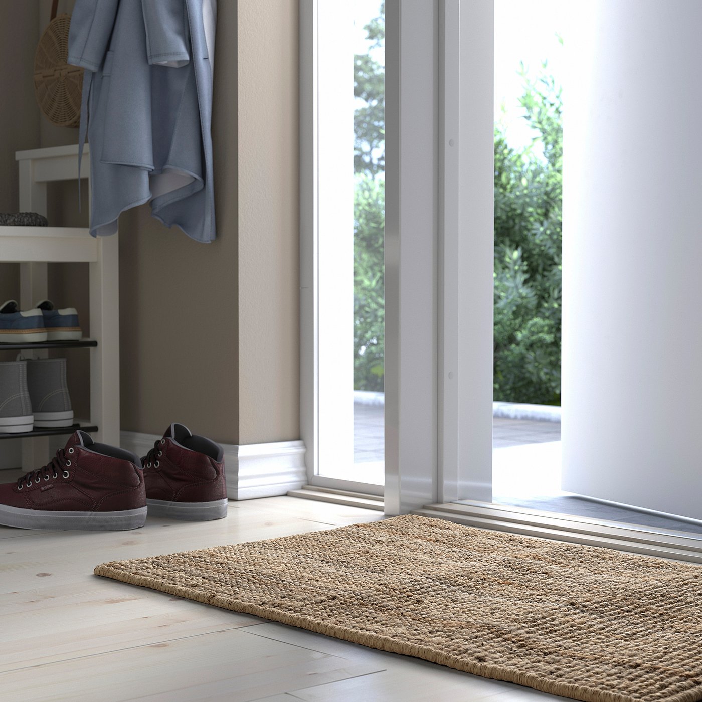 LOHALS door mat, indoor, natural, 60x90 cm (2'0