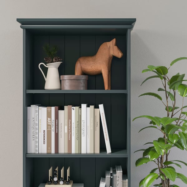 LOMMARP Bookcase, dark blue-green, 25 5/8x78 3/8 "