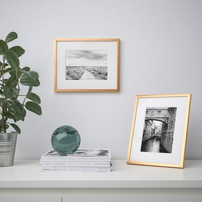 LOMVIKEN Frame, gold-colour, 8x10 "