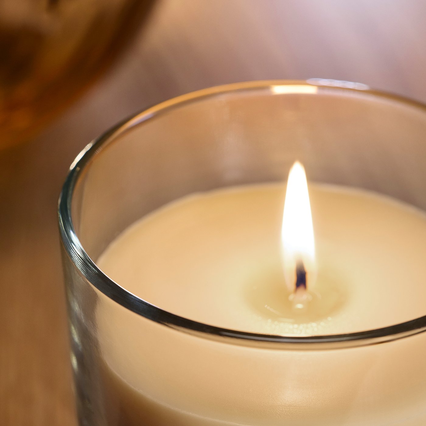 LOTSFÅGEL scented candle in glass, Peach light orange, 20 hr - IKEA CA