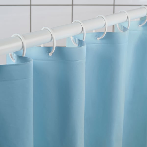 LUDDHAGTORN Shower curtain, blue, 72x72 "