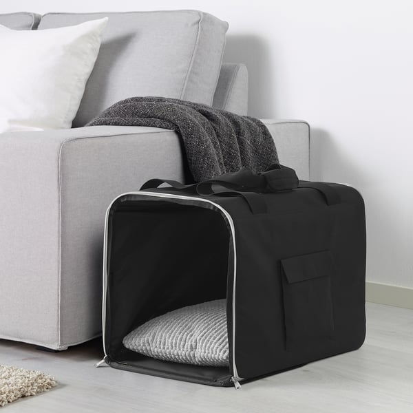 LURVIG Pet travel bag, black/gray IKEA CA