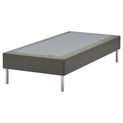 LYNGÖR Slatted mattress base with legs, dark gray, Twin