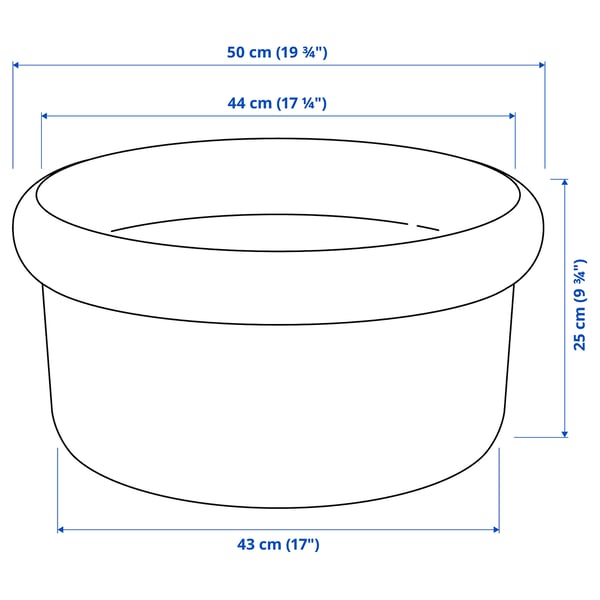 MÅBÄRSBUSKE Plant pot, outdoor/off-white, 17 ¼ "