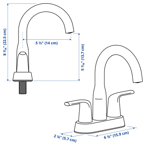 Illustration with measurements for the product: MACKSJÖN.