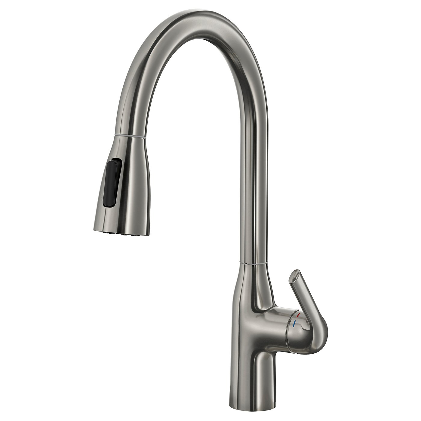 MACKSJÖN kitchen faucet pull down w spray, stainless steel color