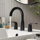 MACKSJÖN Widespread sink faucet, black, 8 "