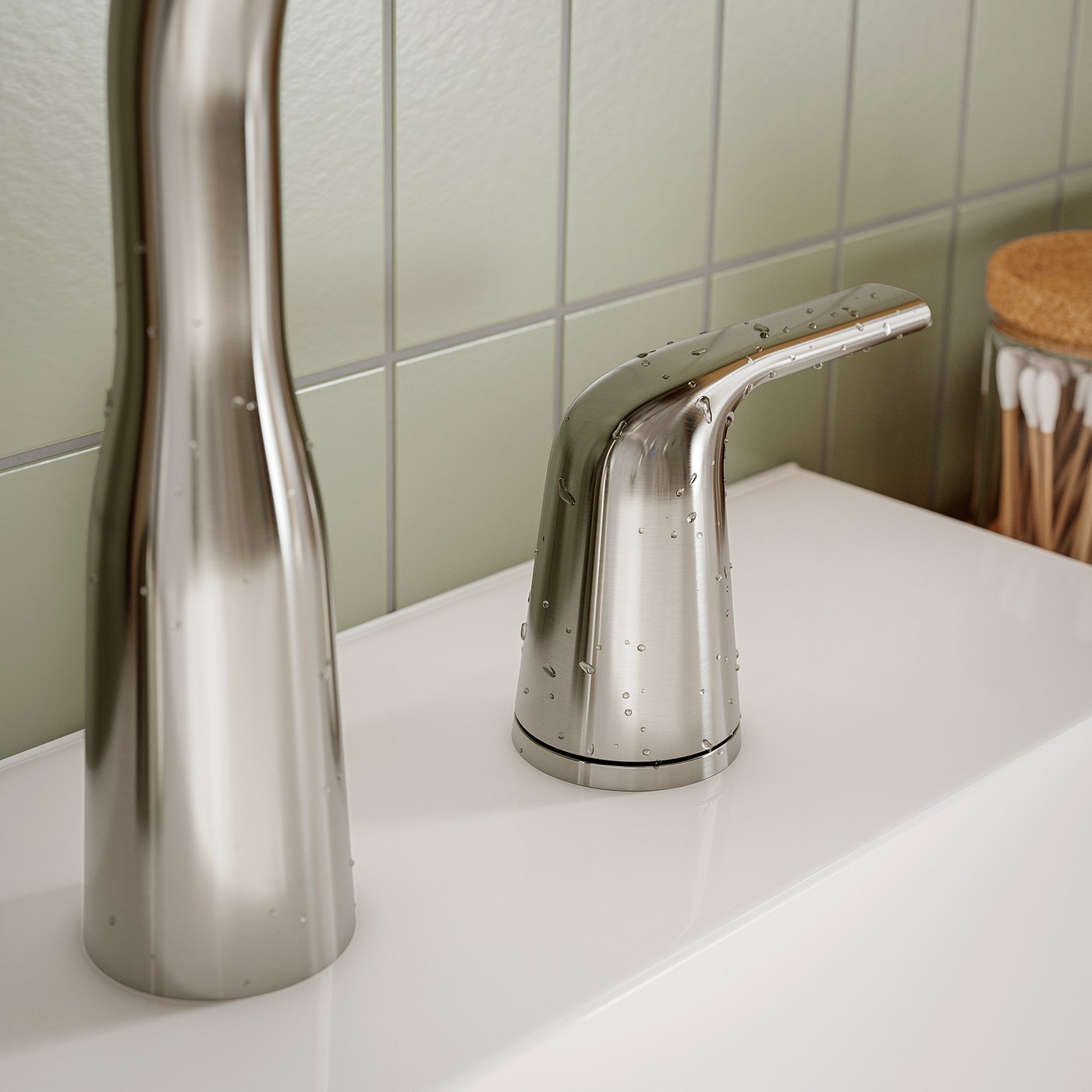 ike＠masa MACKSJÖN widespread sink faucet, brushed nickel, 20 cm (8