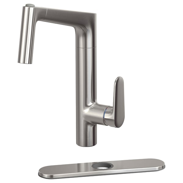 MAJSJÖN Kitchen faucet pull out w spray, stainless steel color