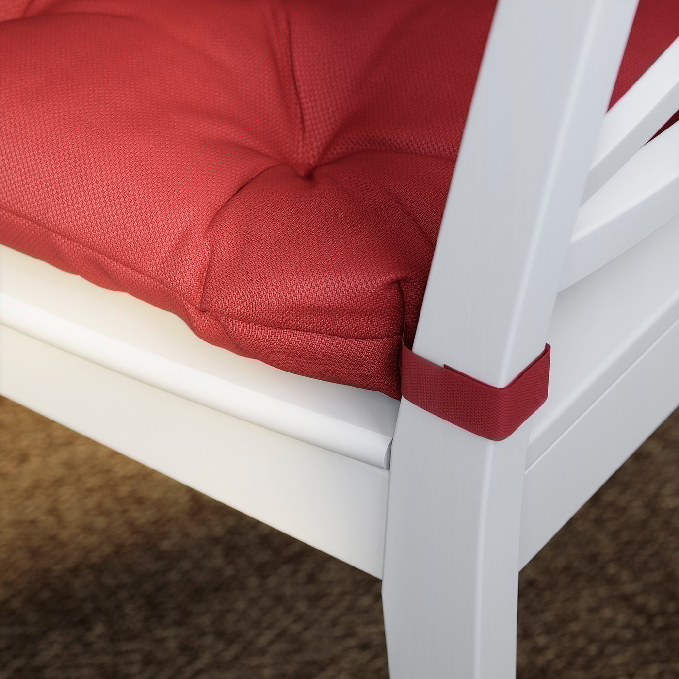 MALINDA chair pad, dark red, 40/35x38x7 cm (16/14x15x3