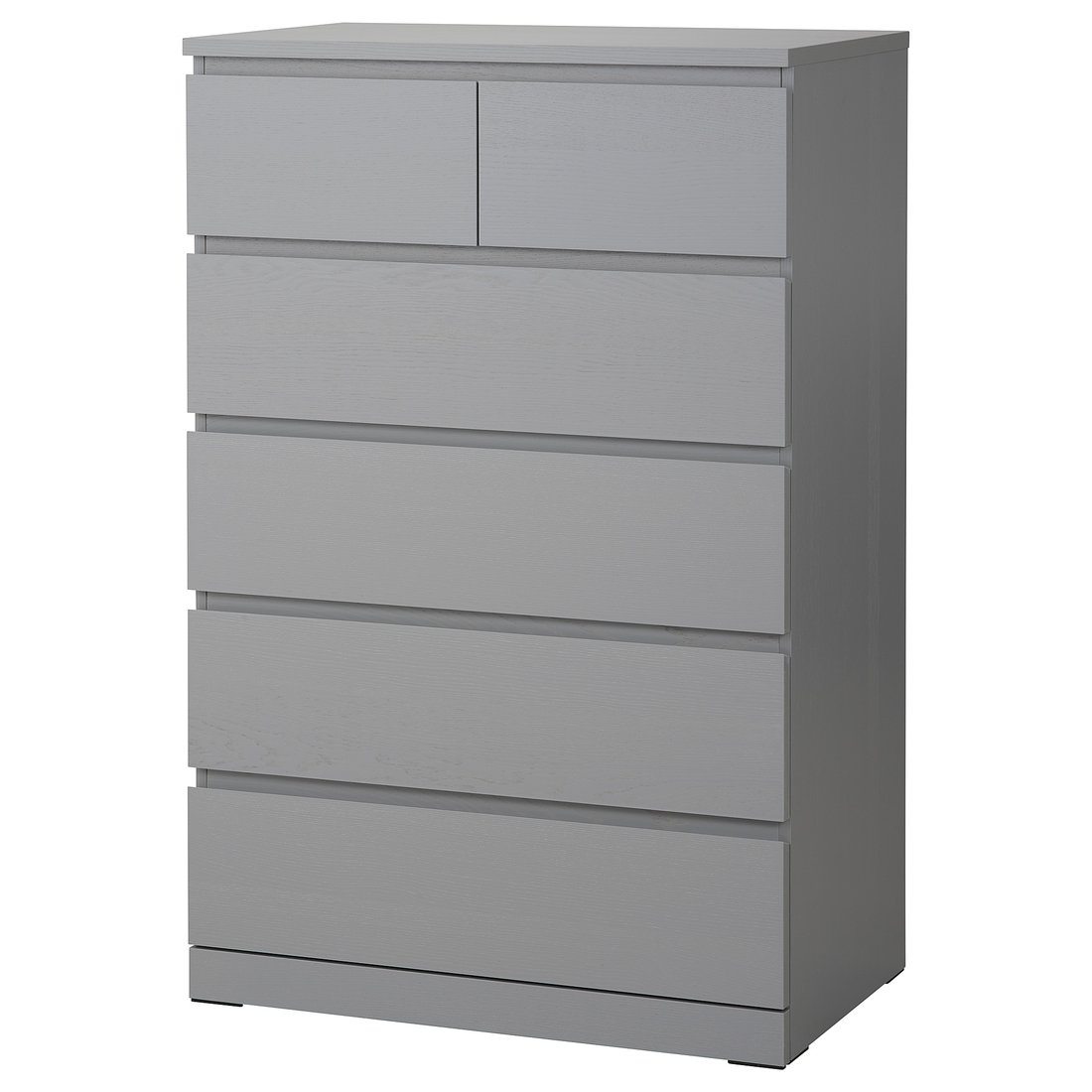 MALM 6drawer dresser, gray stained, 311/2x483/8" (80x123 cm) IKEA