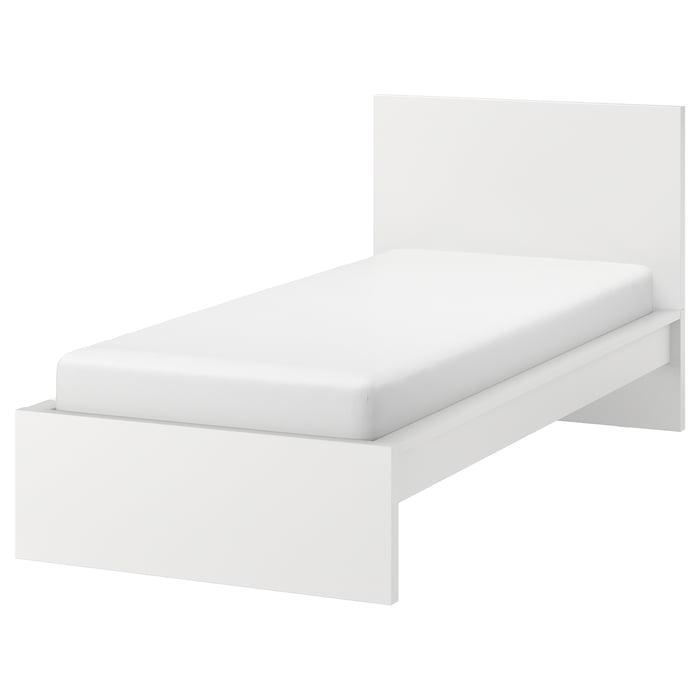 MALM bed frame, high, white/Luröy, Twin IKEA CA