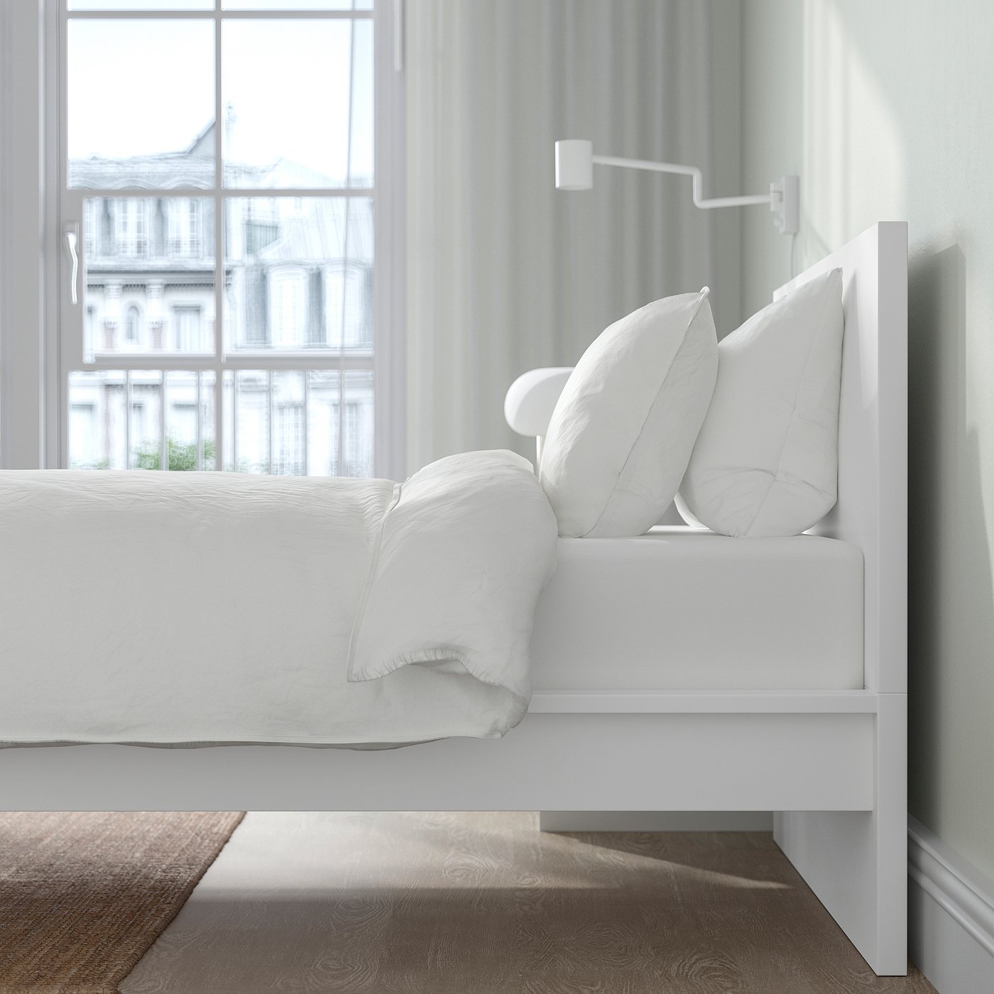 MALM bed frame, high, white/Luröy, Twin - IKEA CA