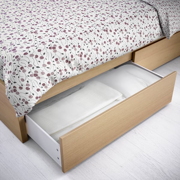 MALM Underbed storage box for high bed white stained oak veneer IKEA