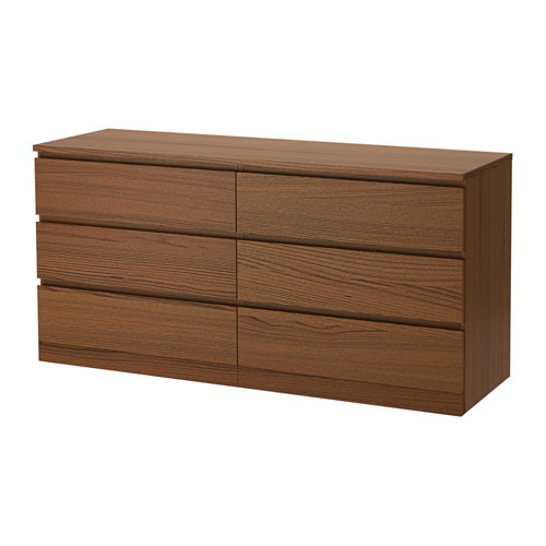 MALM 6drawer dresser brown stained ash veneer IKEA