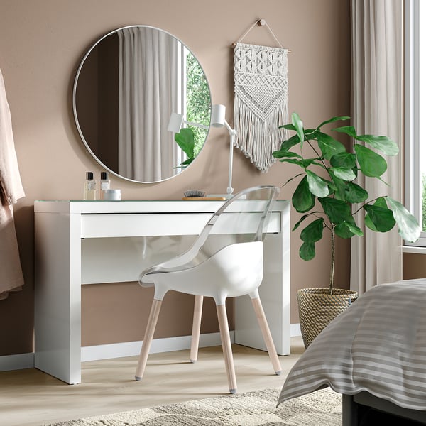 MALM Dressing table, white high gloss, 47 1/4x16 1/8x30 3/4 "