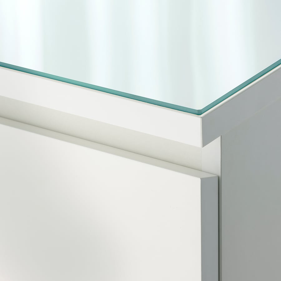 MALM glass top, white, 160x48 cm (63x187/8") IKEA CA