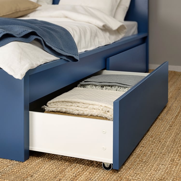 MALM underbed storage box for high bed, blue, Full/Double/Twin/Single