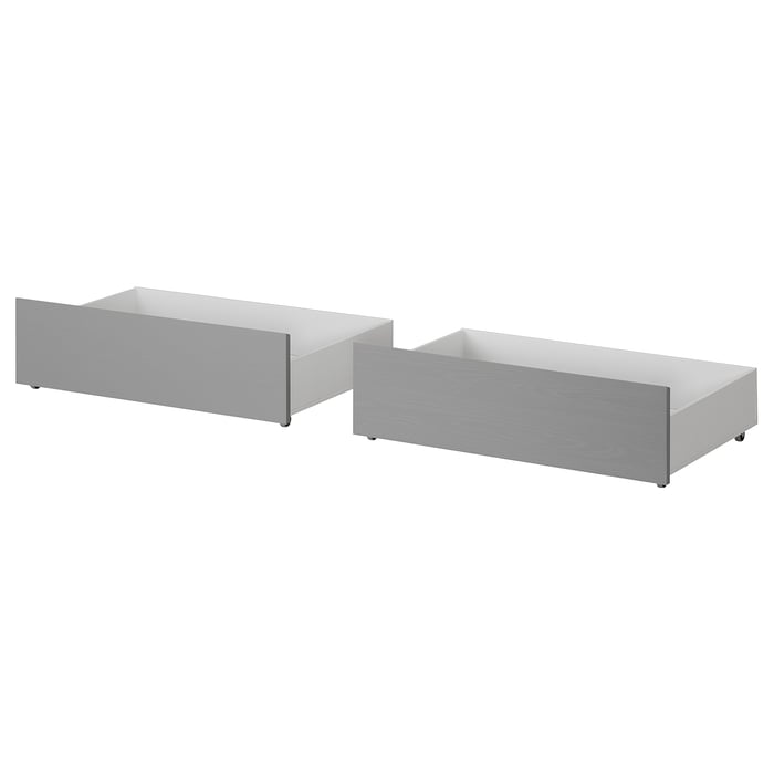 MALM underbed storage box for high bed, gray stained, Queen/King IKEA CA