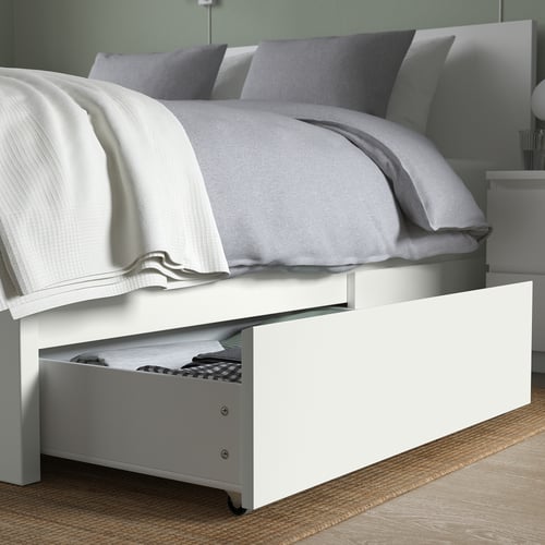 MALM underbed storage box for high bed, white, Full/Double/Twin/Single